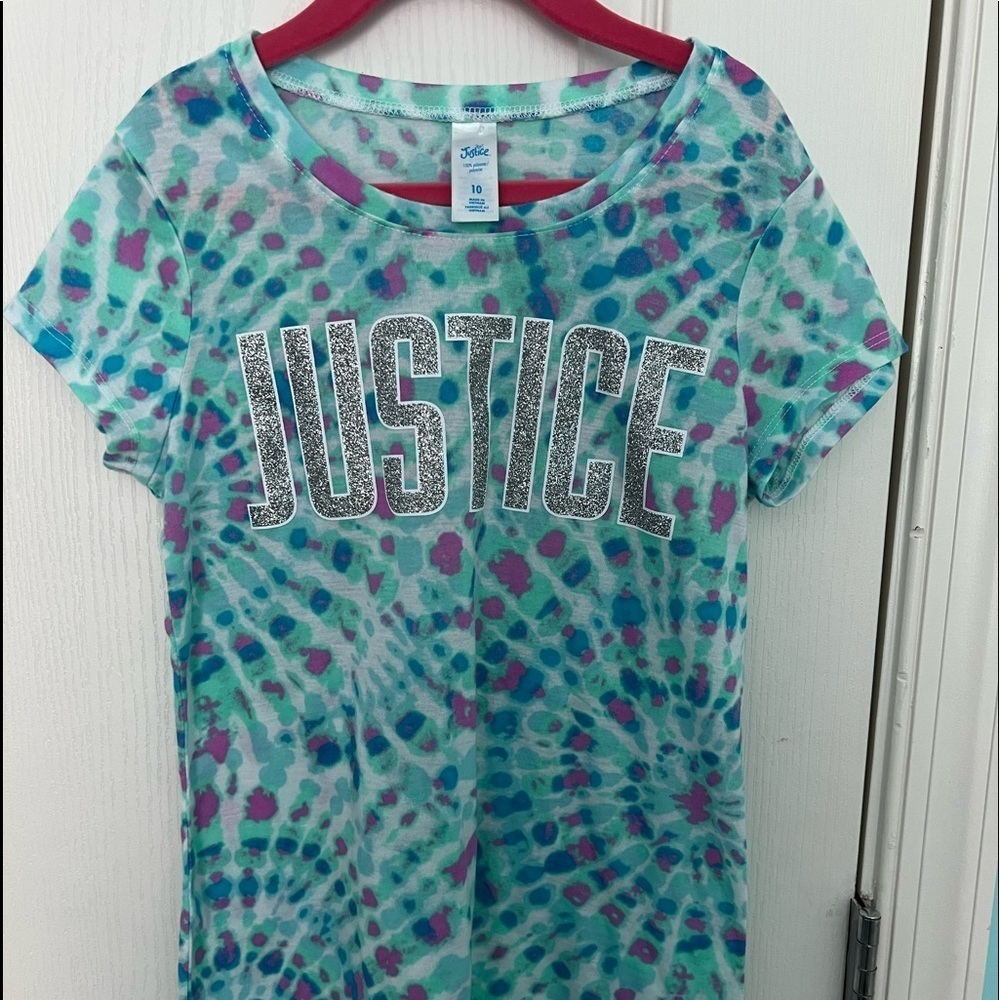 Justice tie dye colors, size 10